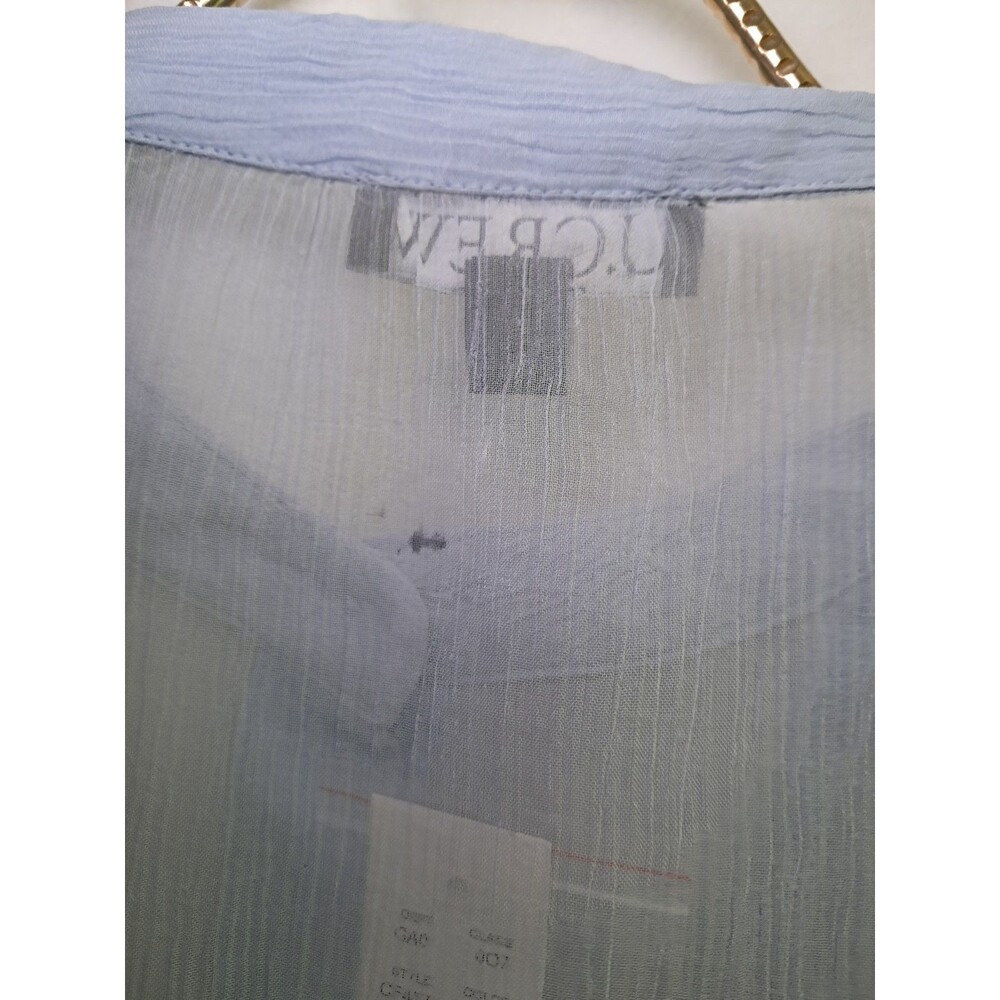 NWT J.Crew Size 10 Ruffle-Front Top in Crinkle Cupro Light SMALL MARK TO BACK - Picture 12 of 12